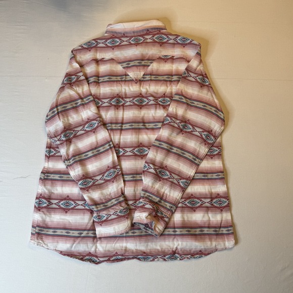 Ariat‎ REAL Kaycee Shirt Womens XL Pink Aztec Western Snap Long Sleeve Cotton - Picture 2 of 7